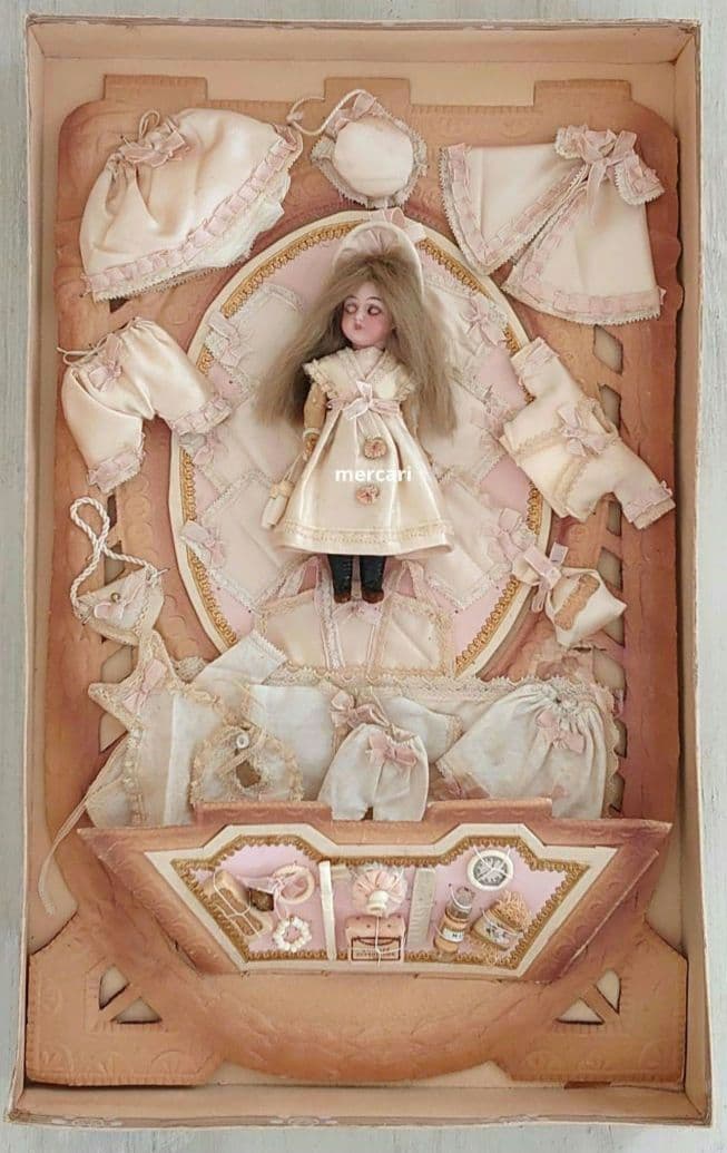 稀少・フランスアンティーク フレンチミニョネット　オリジナルボックスセット