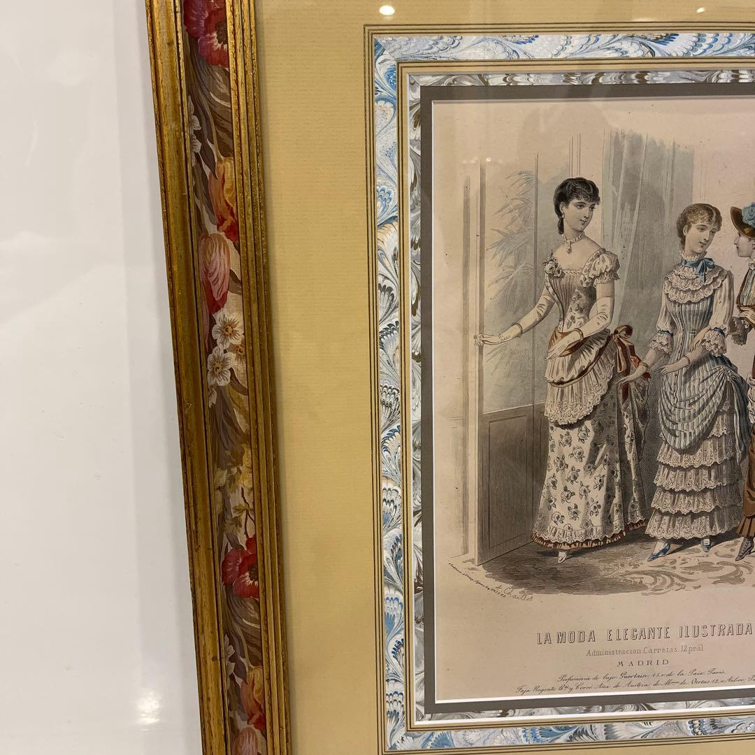 19世紀　La Moda Elegante Ilustrada 銅版画