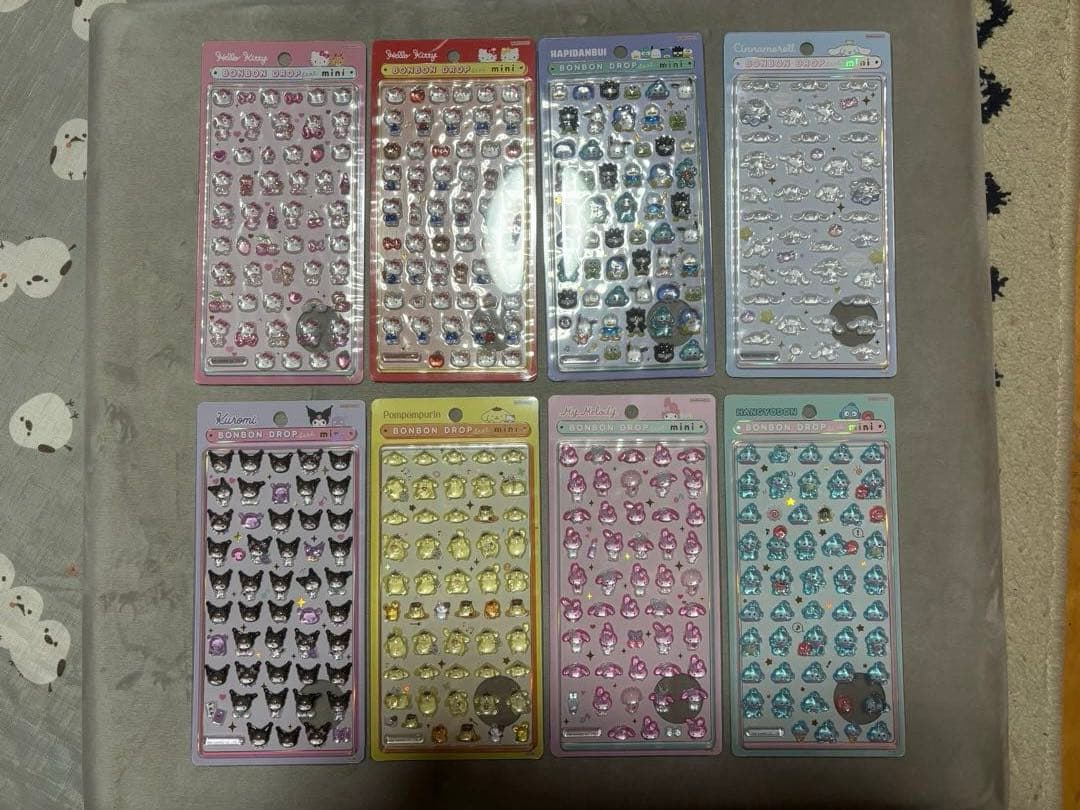 サンリオ　ボンボンドロップシールミニ 　 フルセット8種類