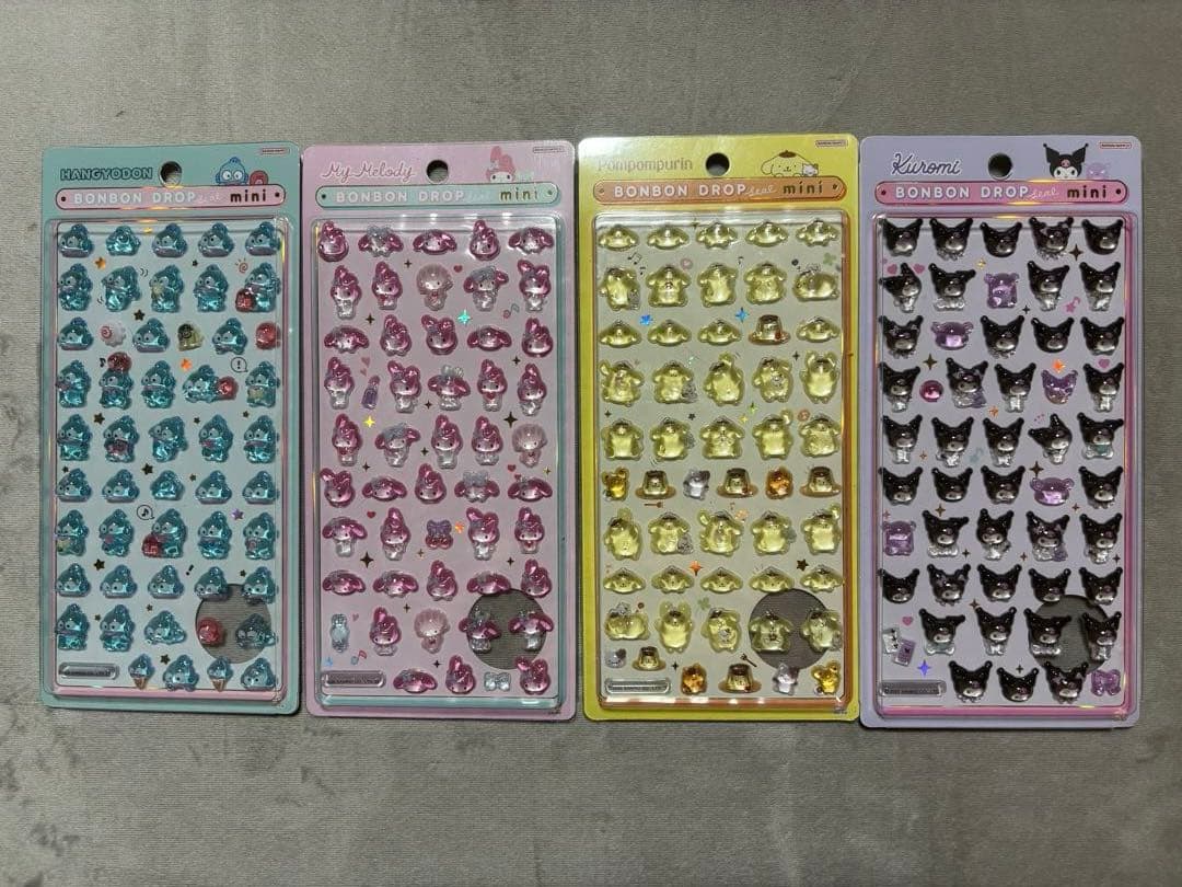サンリオ　ボンボンドロップシールミニ 　 フルセット8種類