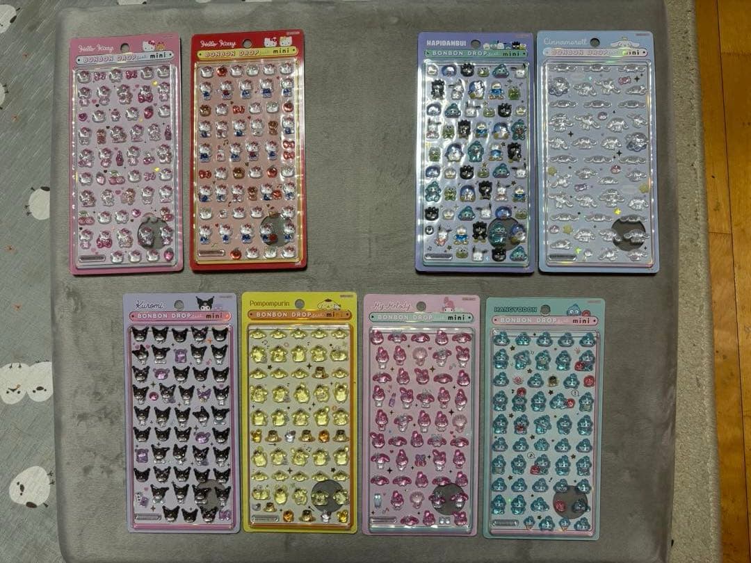 サンリオ　ボンボンドロップシールミニ 　 フルセット8種類