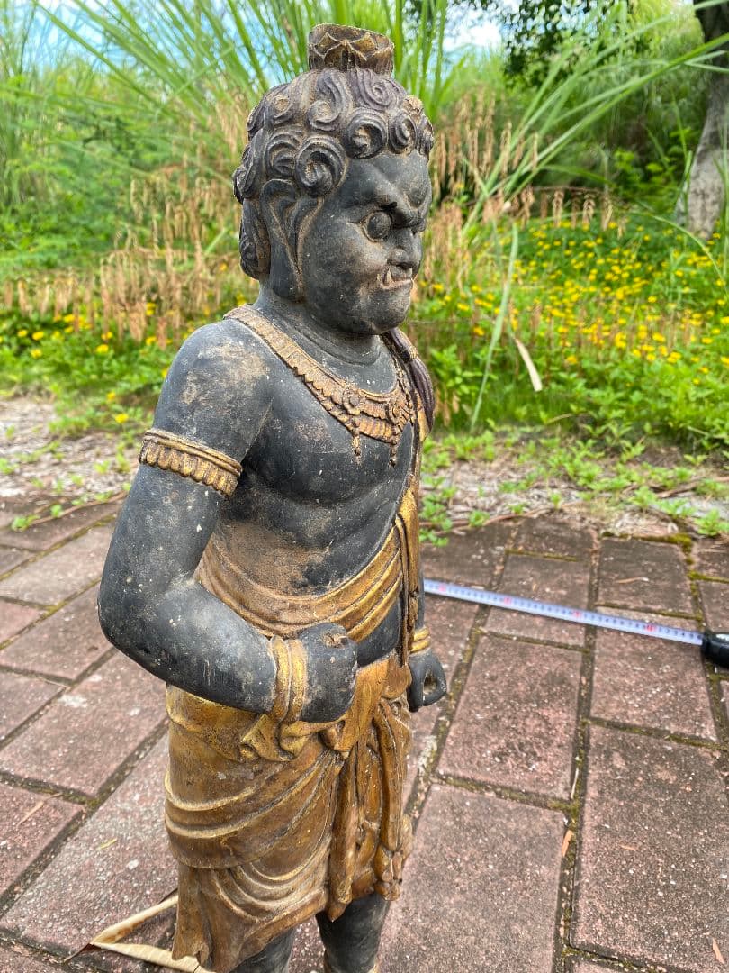 【修縁堂】【大型】極上彫 高61cm 不動明王 精密彫刻　仏教工芸品　木彫仏像