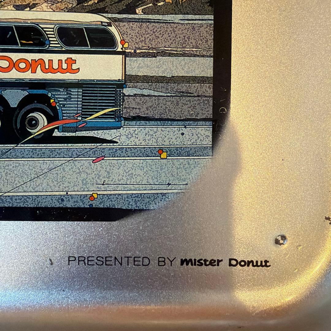 ミスタードーナツノベルティレトロデザイン金属製トレー2枚セット