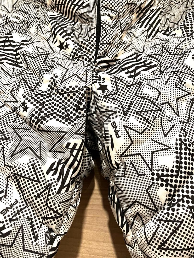 極美品 PING 中綿ブルゾン L パンツ M セットアップ 総柄 白 星 ロゴ