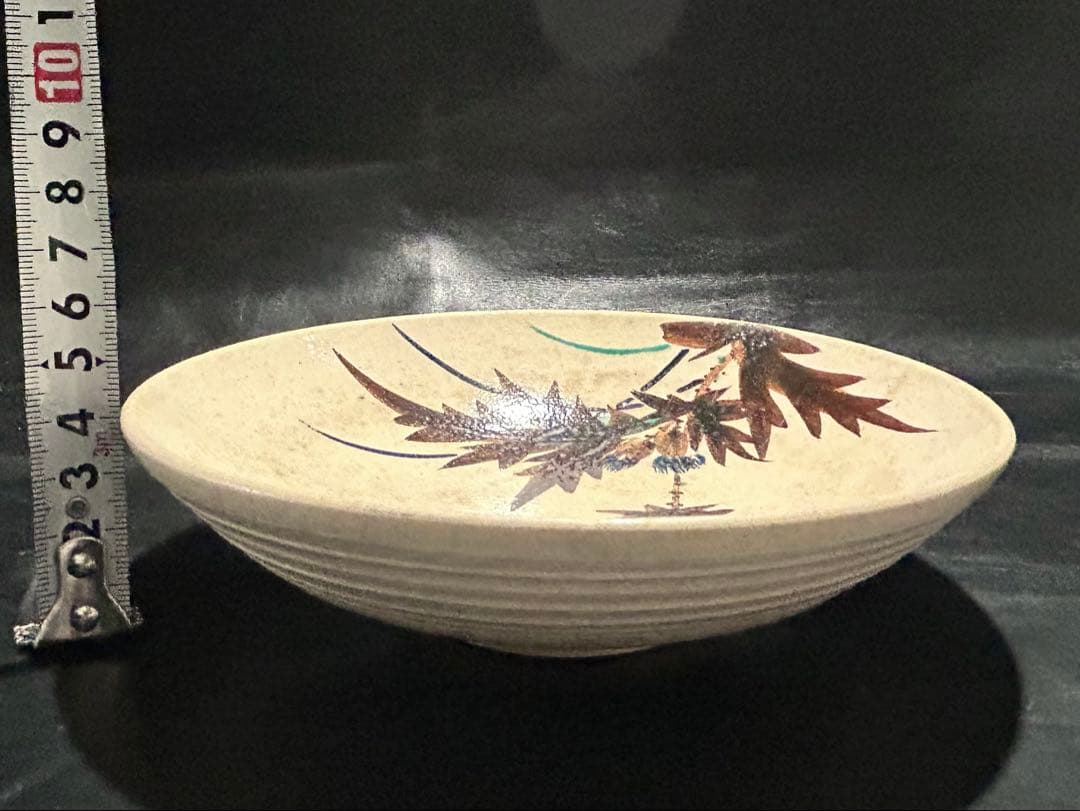 美しい古美術◾️蔵から紺色のアザミの花が描かれたステキな雰囲気の夏茶碗？が出て来た