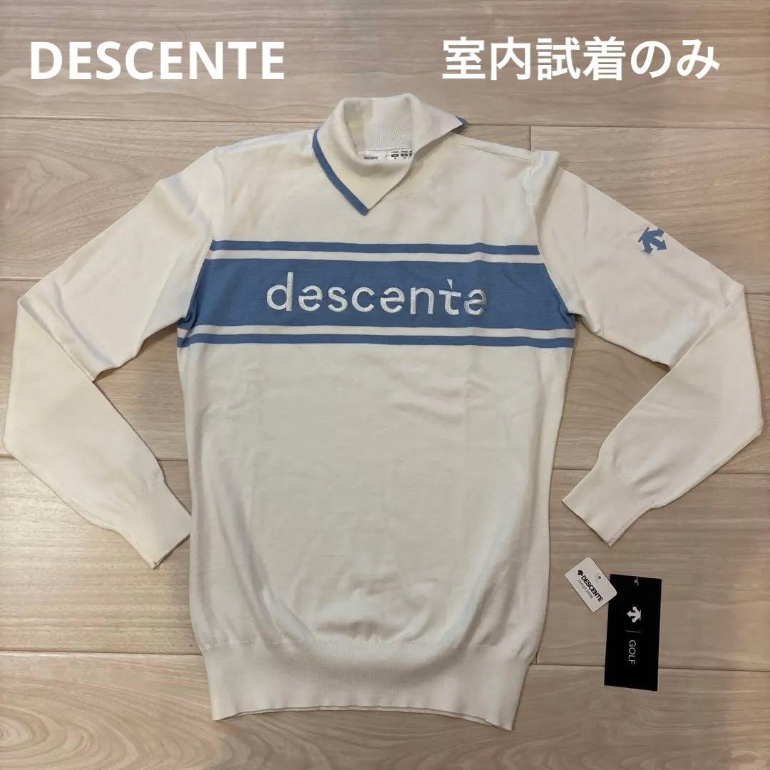 descente レディース セーター ホワイト/ブルー　M