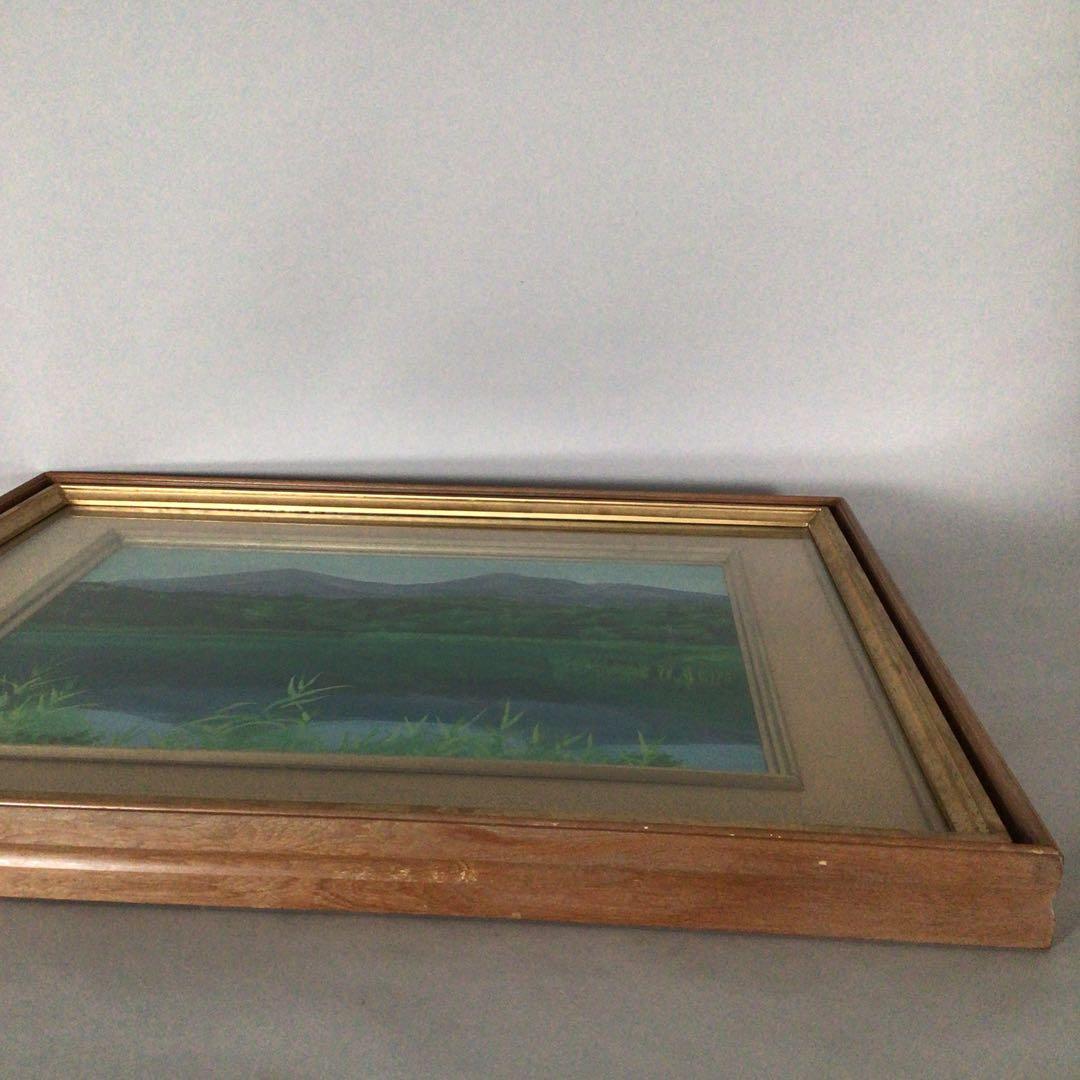 No2982額装　渡辺幸雄「磐梯」10号　共シール　真筆保証書　風景画　送料無料