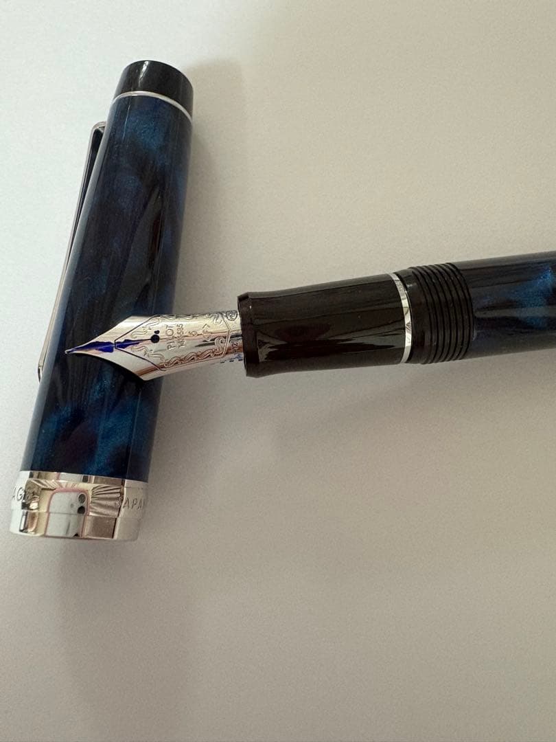 パイロット カスタムヘリテイジSE 万年筆 マーブルブルー F(細字) インク付