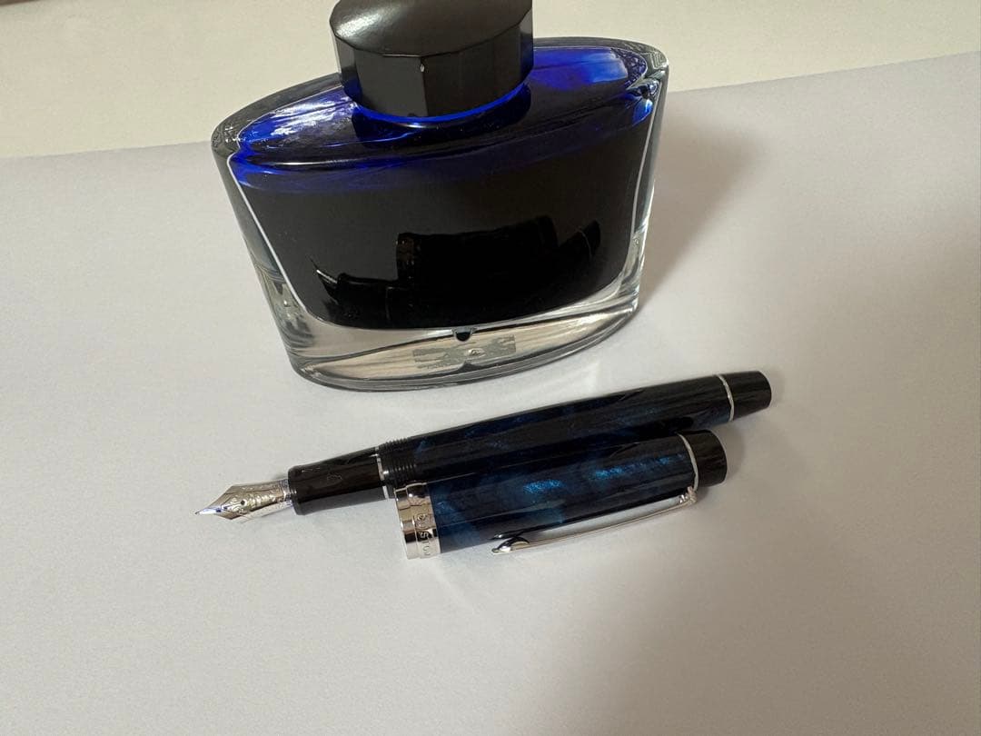 パイロット カスタムヘリテイジSE 万年筆 マーブルブルー F(細字) インク付