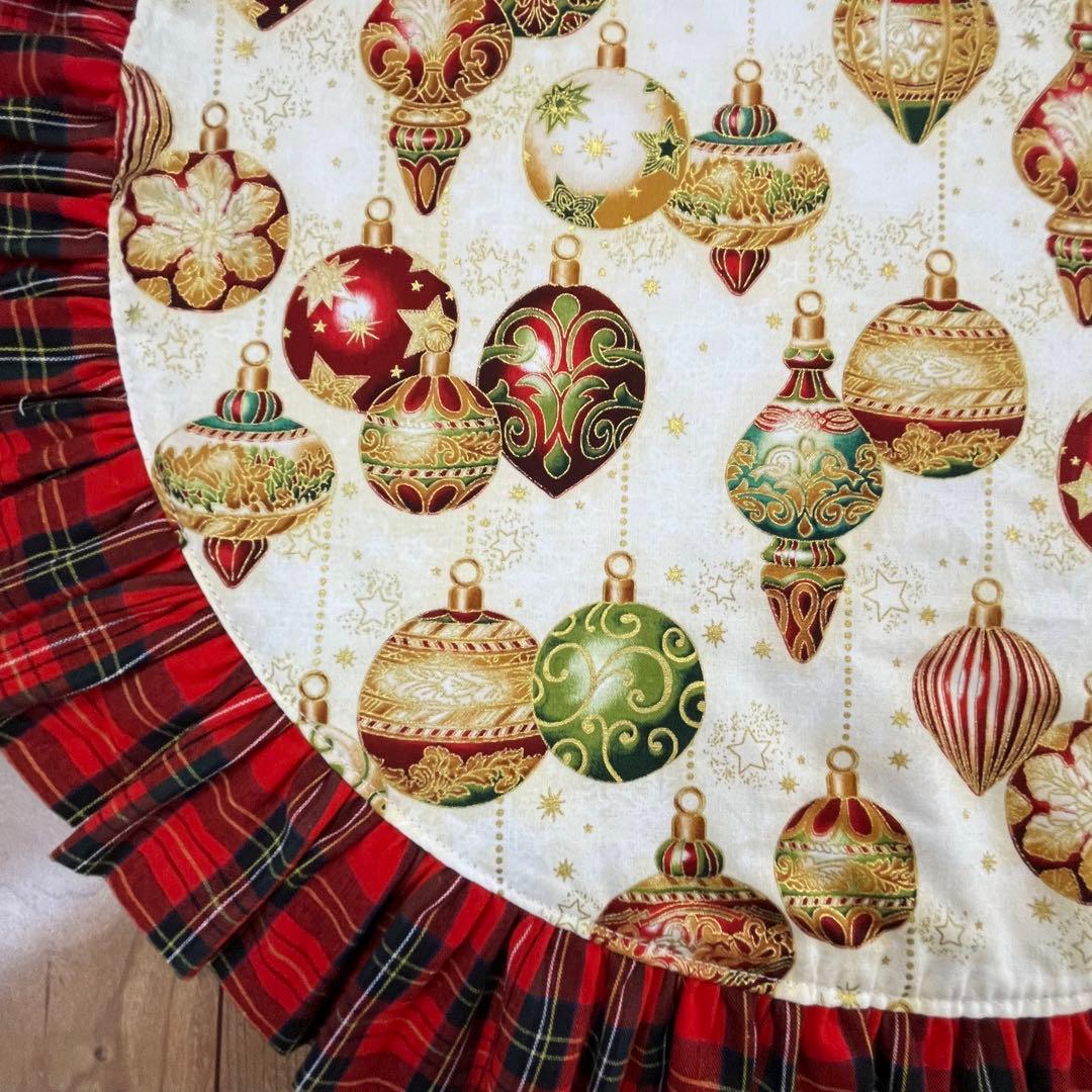 1210.カフェマットM56 赤タータンチェック　リバーシブルハンドメイド　犬服