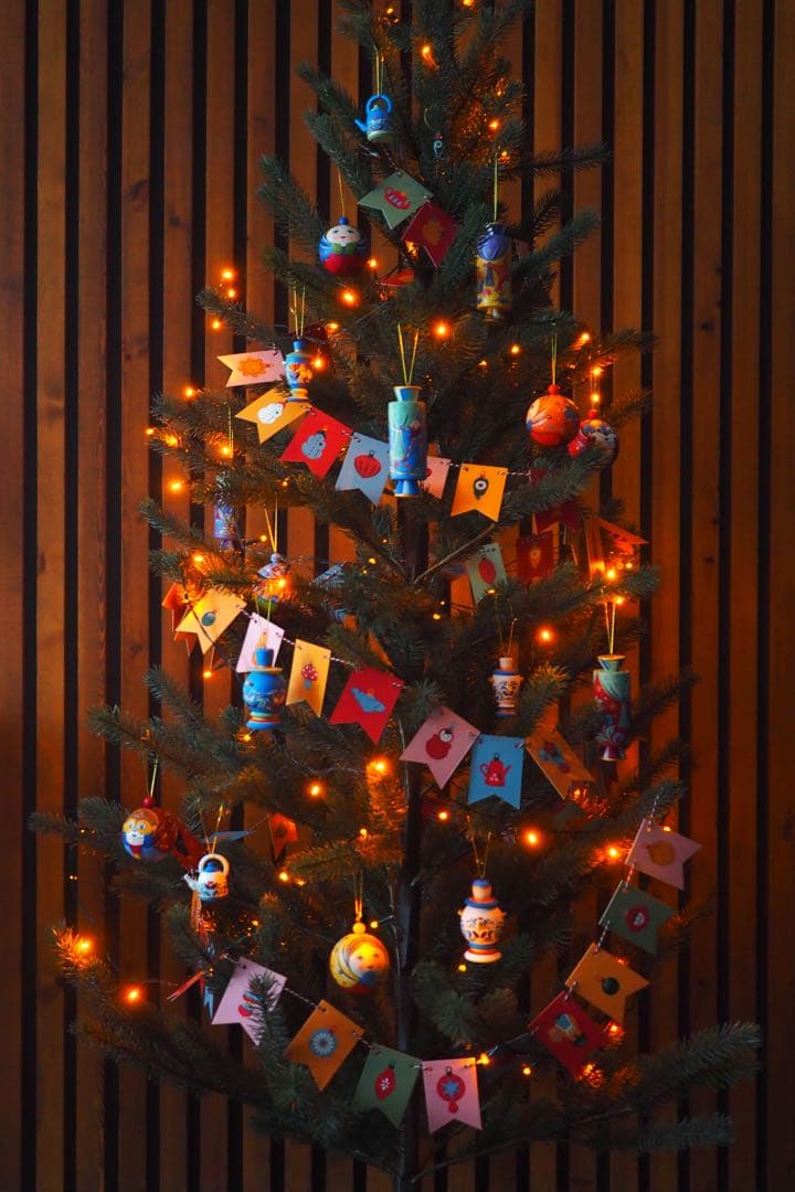 ロシア雑貨☆サモワール&ティーポットのオーナメント3個 マトリョーシカ オリガ作