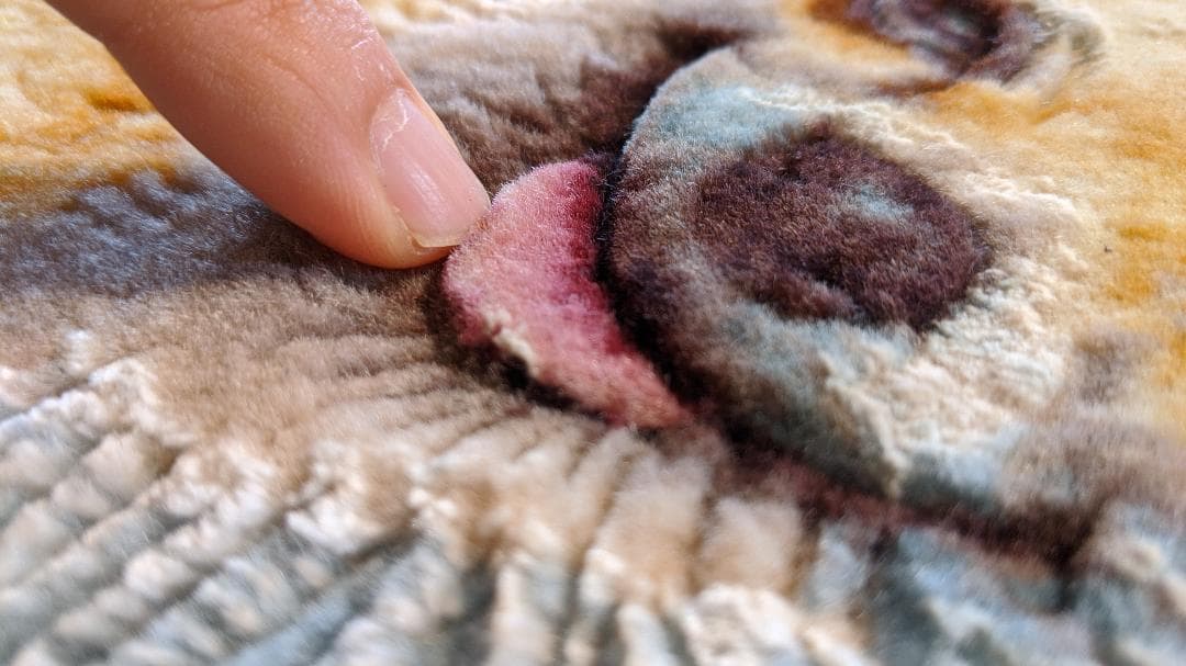 犬(チワワ）絵画絨毯  高級ペルシャ絨毯 ウール・シルク手織