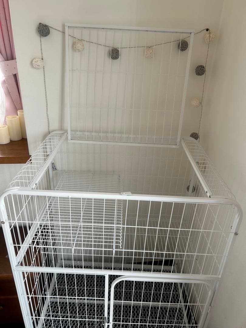 キャットケージ 3段タイプ 78cm キャスター付き　ホワイトカラー