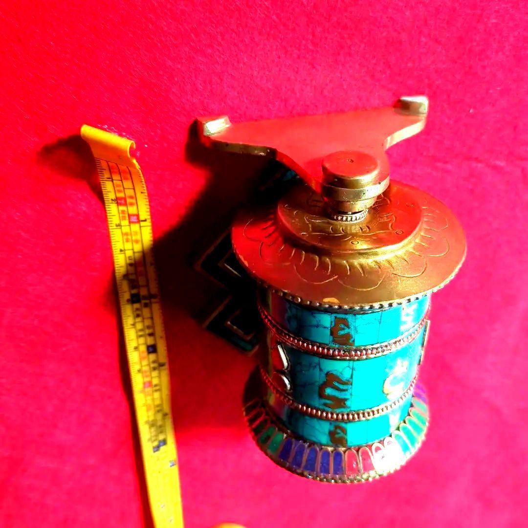 クリェーターの方に…祭司用…チベット仏教マニ車・ ターコイズブルーの出品です！