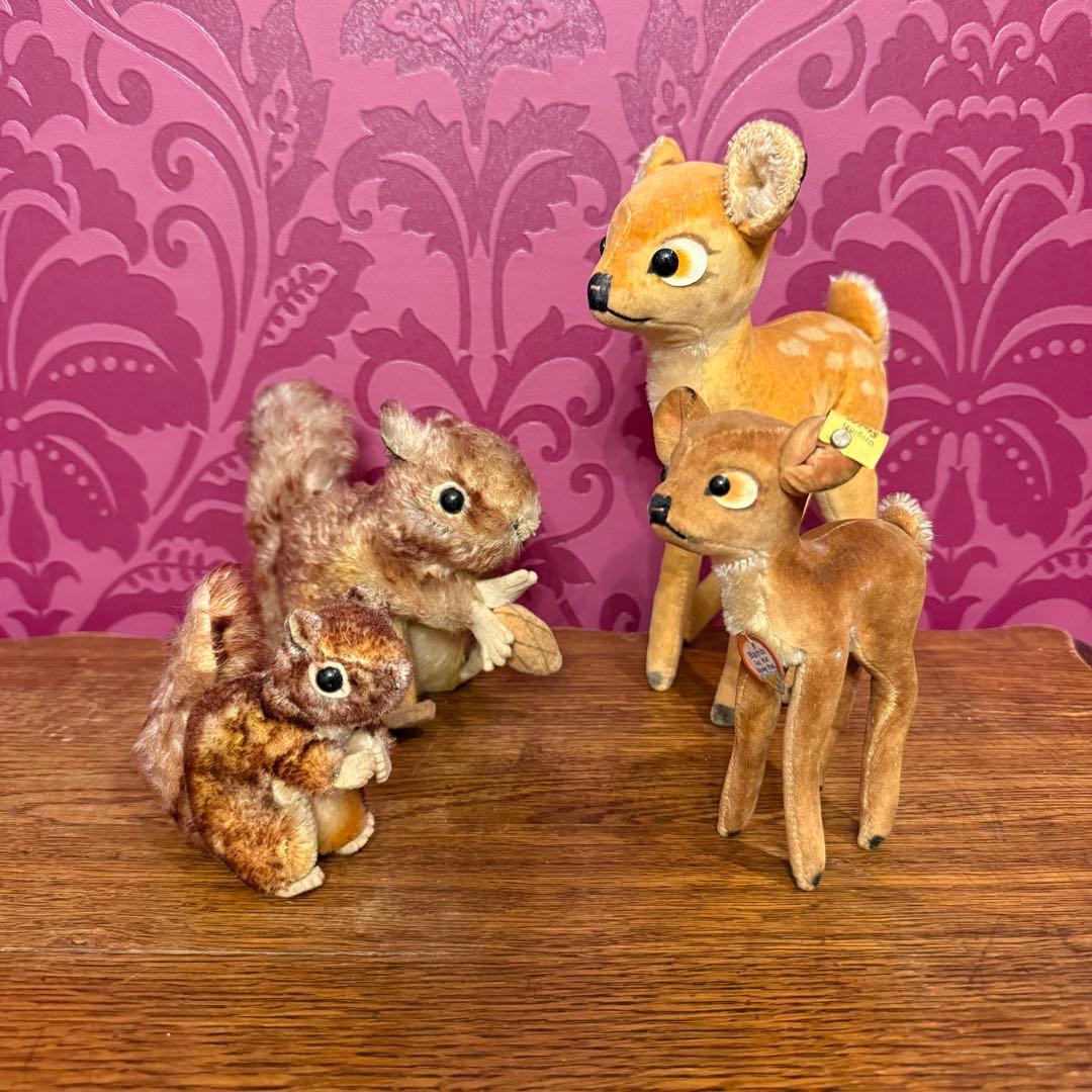 シュタイフ　ヴィンテージ　バンビぬいぐるみ ディズニー　バンビ　2体セット