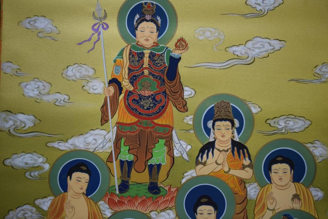 真作/国井幸雪/國井幸雪/十三佛図/桐共箱付/布袋屋掛軸HG-992