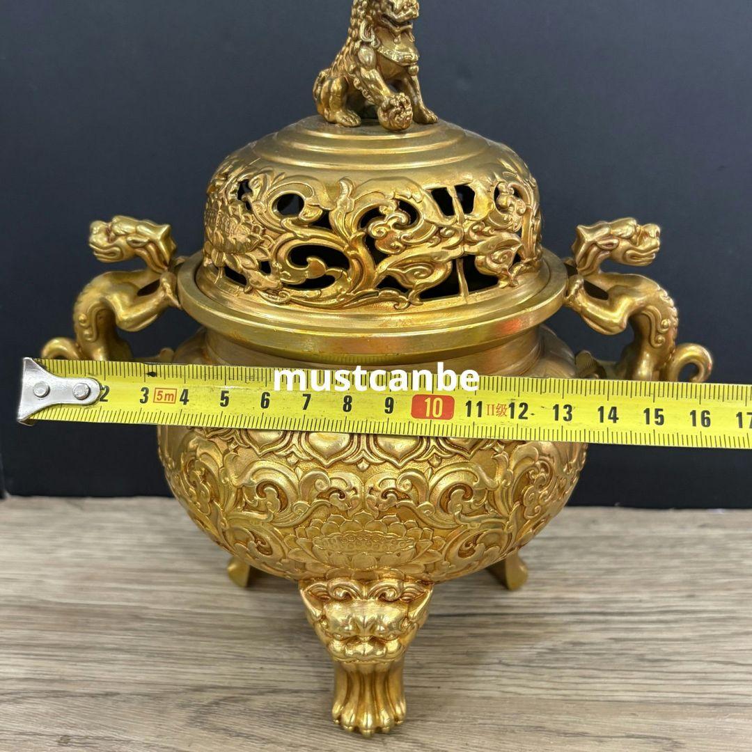 銅製 香炉 獣頭三足香炉 室内 仏堂 茶道 薫炉 工芸品 置物