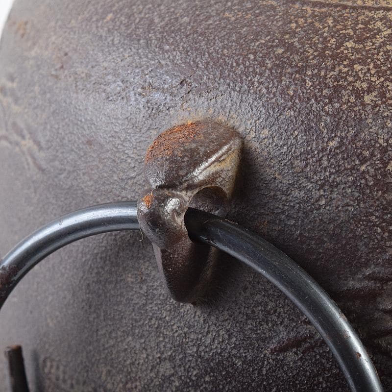 茶道具　人間国宝　釜師　高橋敬典作　浜松地文　真形釜　共箱　V　R8547B