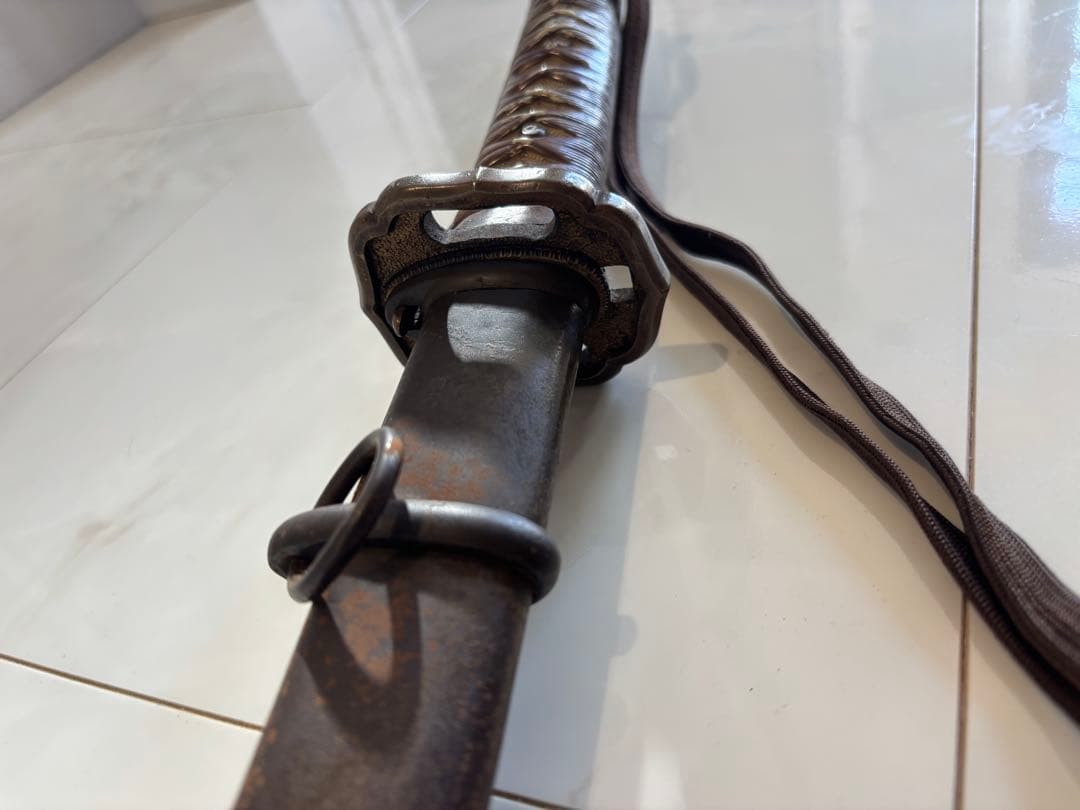 希少　日本軍 陸軍 軍刀 木鞘 革巻き 日本刀　激レア　模造刀　儀礼刀　年代物