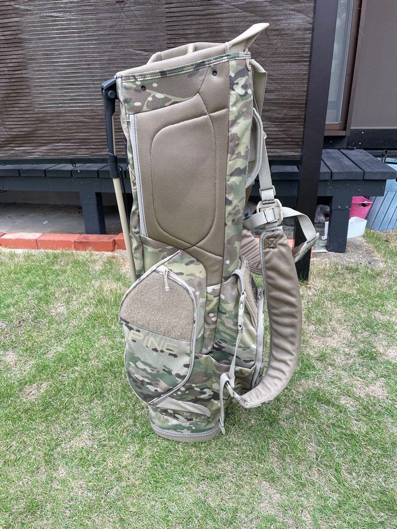 PING 迷彩キャディバッグ スタンド付き