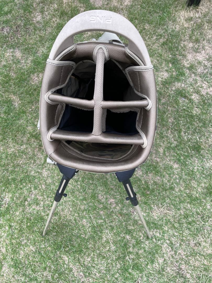 PING 迷彩キャディバッグ スタンド付き