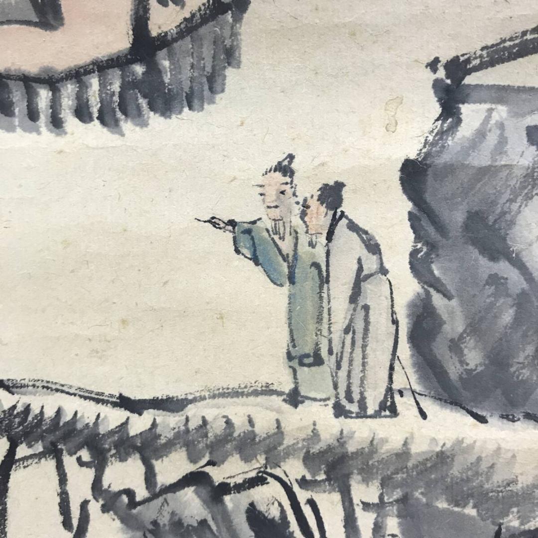 真作/僧月僊/山水人物図/山水図/掛軸☆宝船☆AH-591