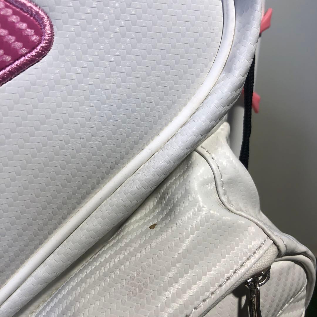 訳ありOMNIX GOLF 8.5型　スタンドキャディバッグ ホワイト　ピンク
