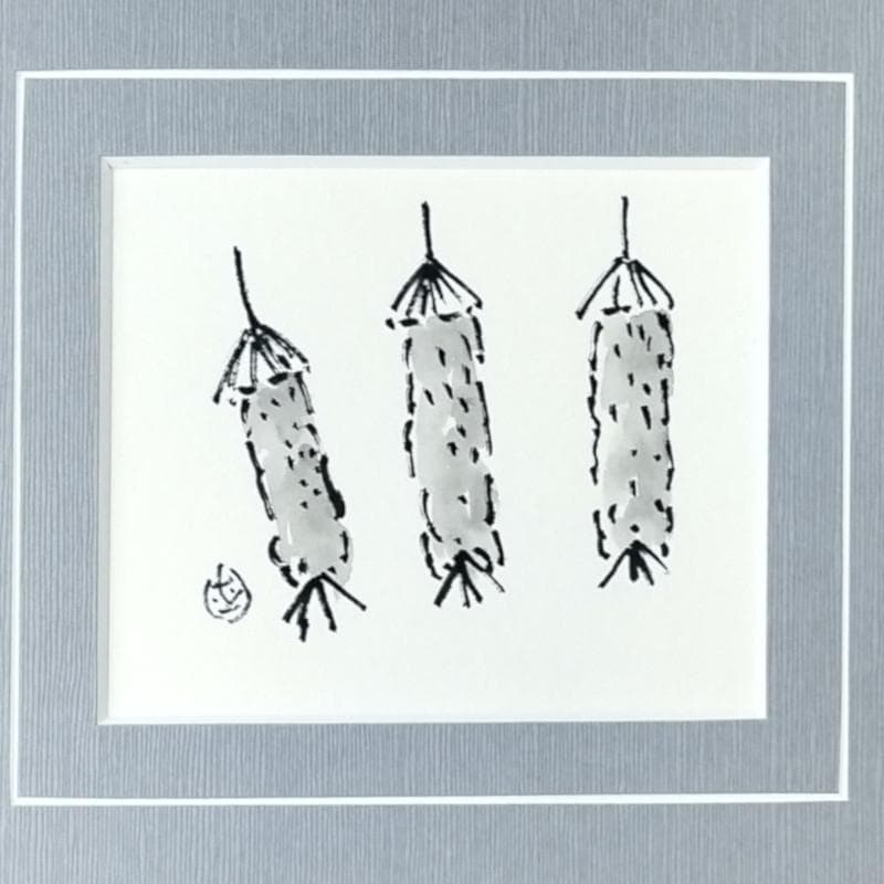 ☆坂本直行☆「 題名不明 」ペン画　インチサイズ　未使用！