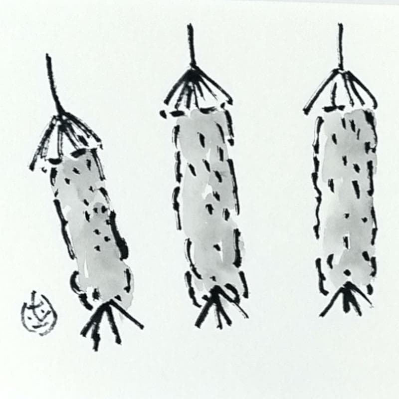 ☆坂本直行☆「 題名不明 」ペン画　インチサイズ　未使用！