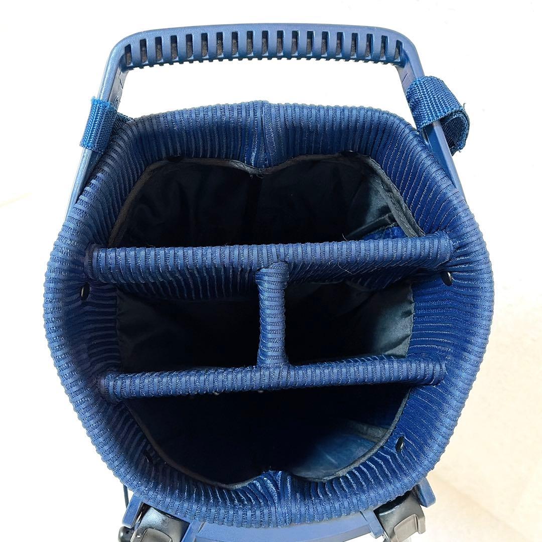 美品 サンマウンテン キャディバッグ 8.5型 軽量 スタンド式 ネイビー