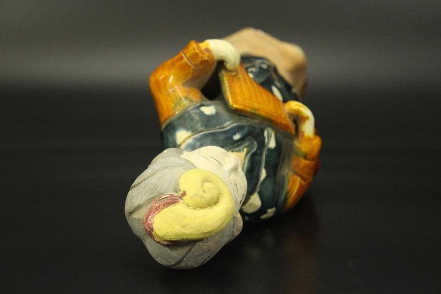 中国美術 三彩 女人 俑 高39.5cm(LC329)