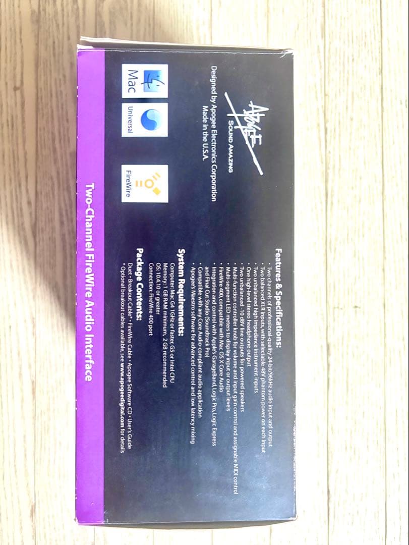 Apogee Duet FireWire オーディオインターフェイス