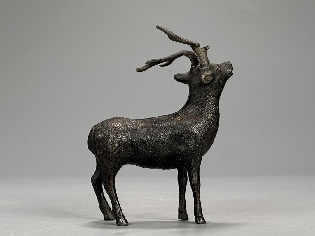 置物　鹿像　銅製　縁起物