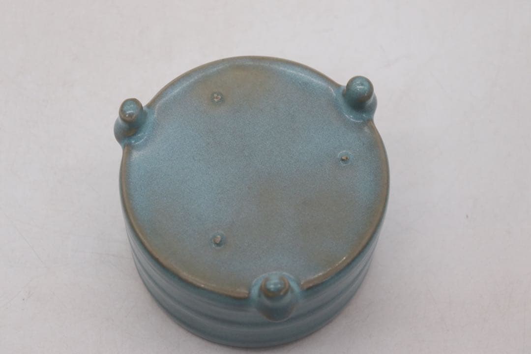 中国　鈞釉三足香炉　送料込み250622