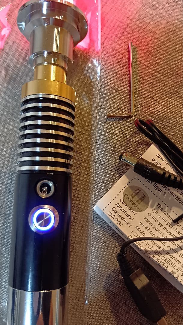 合金製ライトセーバー ルーク仕様 SWギミック 振動 音 光 usb充電 新品