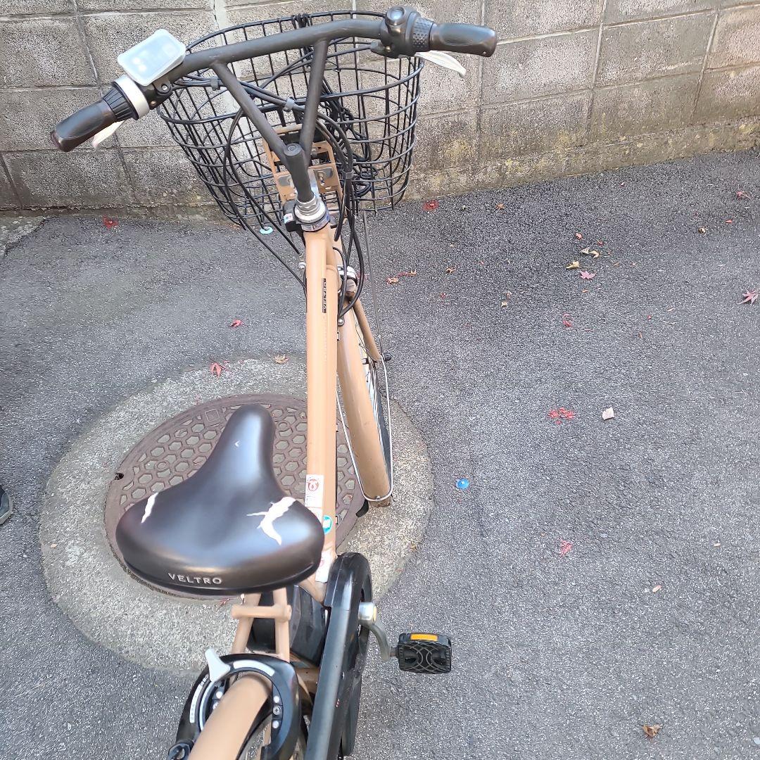 電動アシスト自転車 ベージュ 前カゴ付き