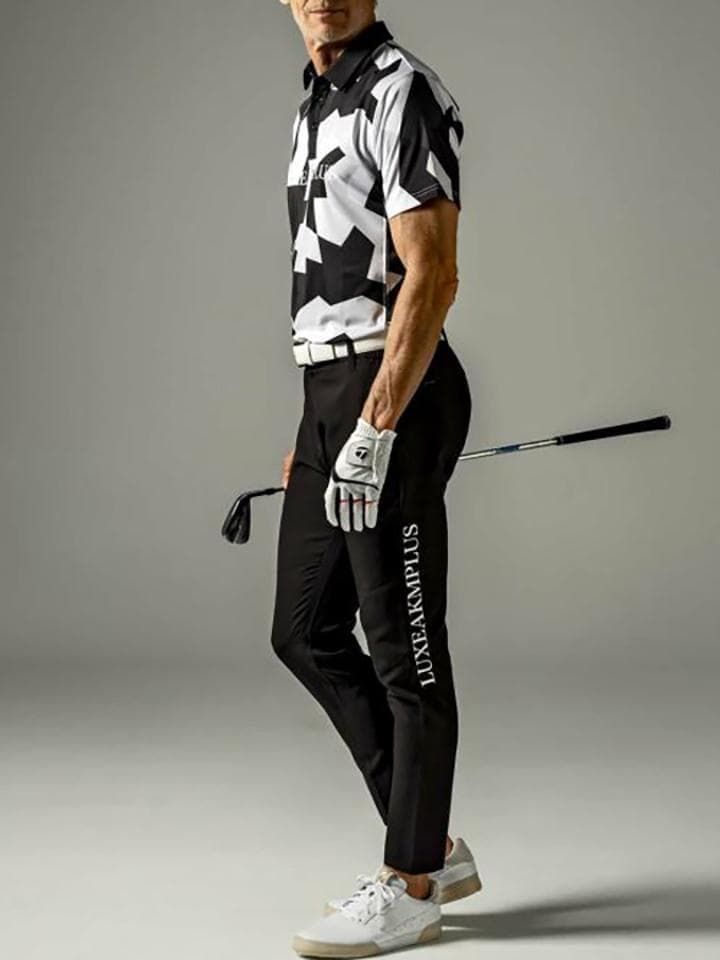 LUXEAKMPLUS / 新品 GOLF ゴルフ サイドロゴ トラックパンツ