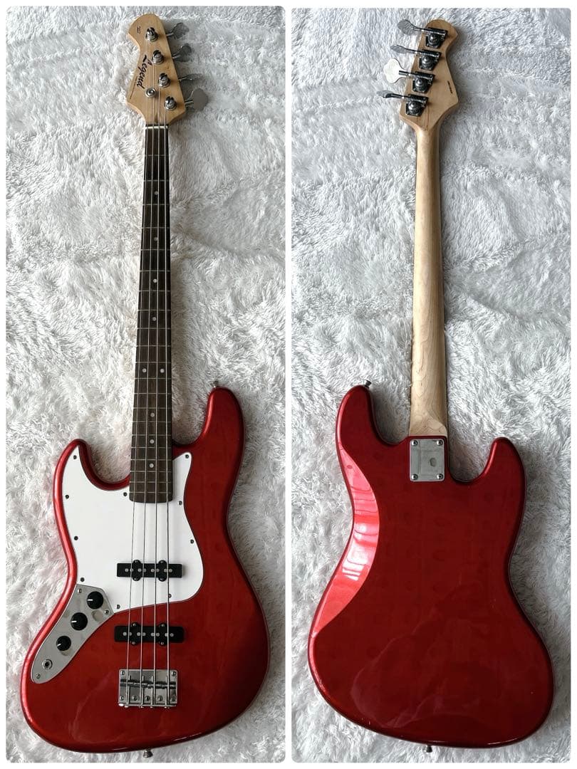 レフティ✨Legend エレキ ベース レッド 4弦 ジャズ 左