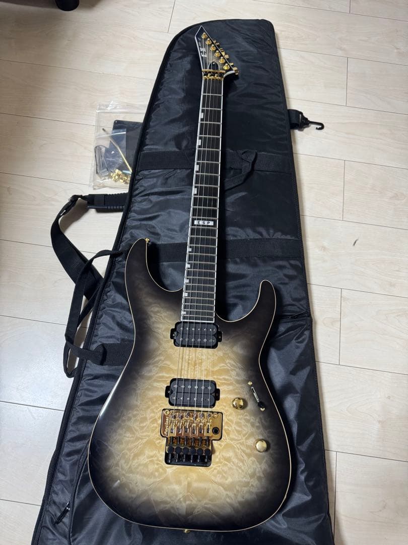 ESP E-II M-II QM Black Natural Burst新品同様