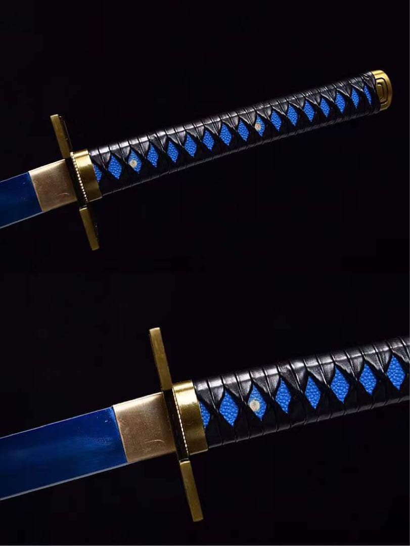 時透無一郎 本牛革柄巻 武具 鑑賞刀 居合刀 模造刀 舞踊刀 日輪刀