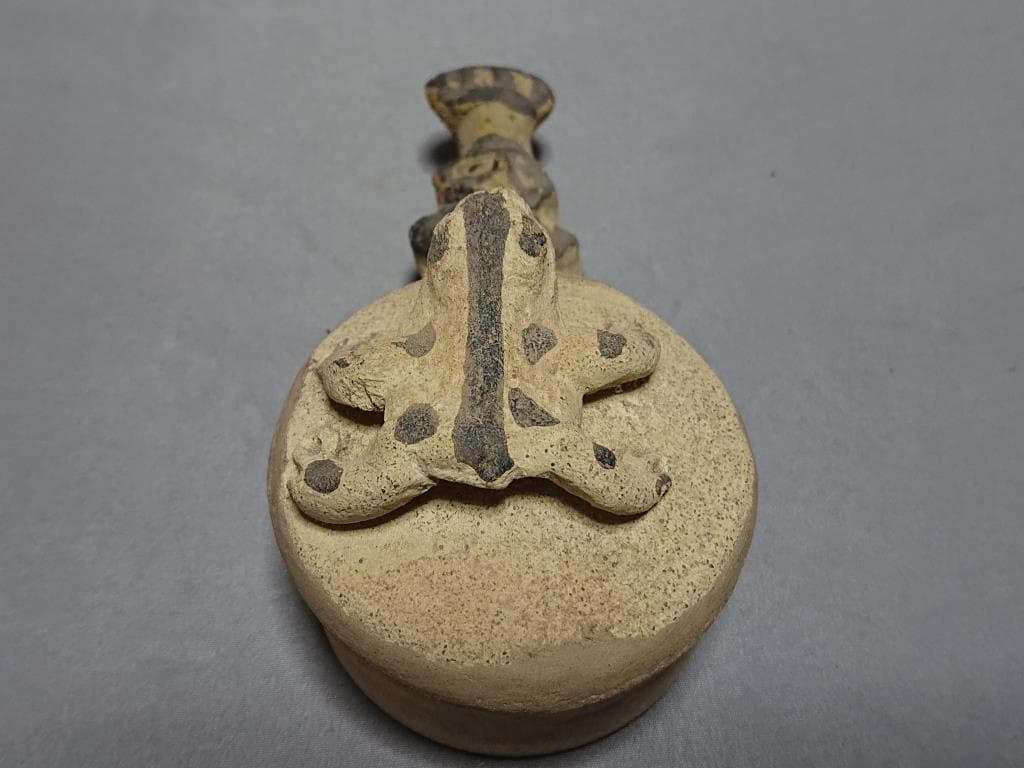 コレクター収集品 アンデス プレコロンビア チャンカイ文化 （蛙.人面）土偶