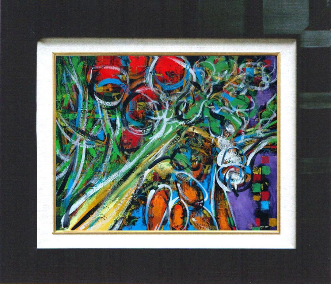 油絵 菅家令子 絵 絵画 インテリア uF6-061004 野菜と果物