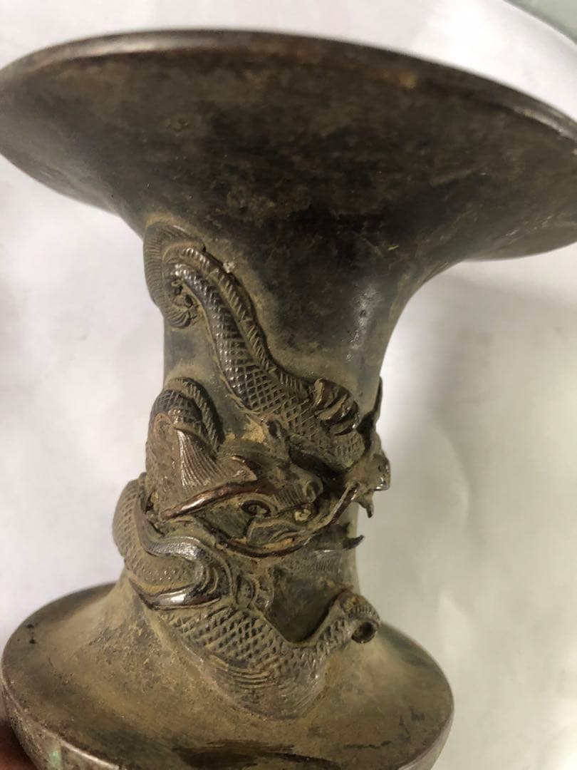 古董，籠尊，古铜製，時代物。