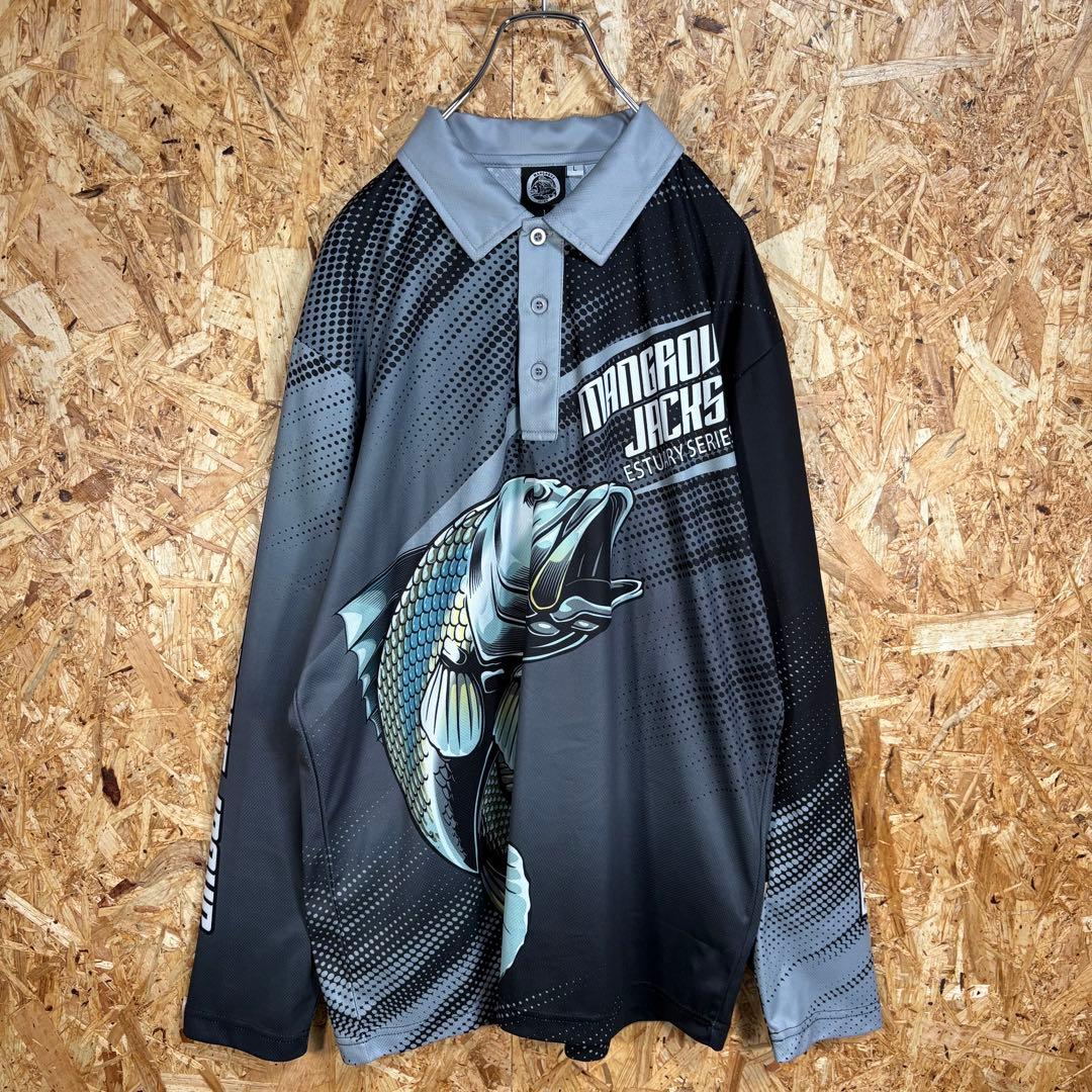 マングローブ ジャックス フィッシングシャツ 釣り魚 Lサイズ速乾性