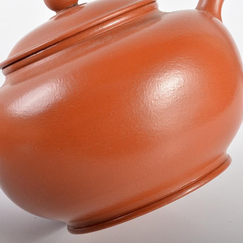 中国　孟臣銘　紫砂　朱泥　漢詩刻　急須　茶壷　M　R5369