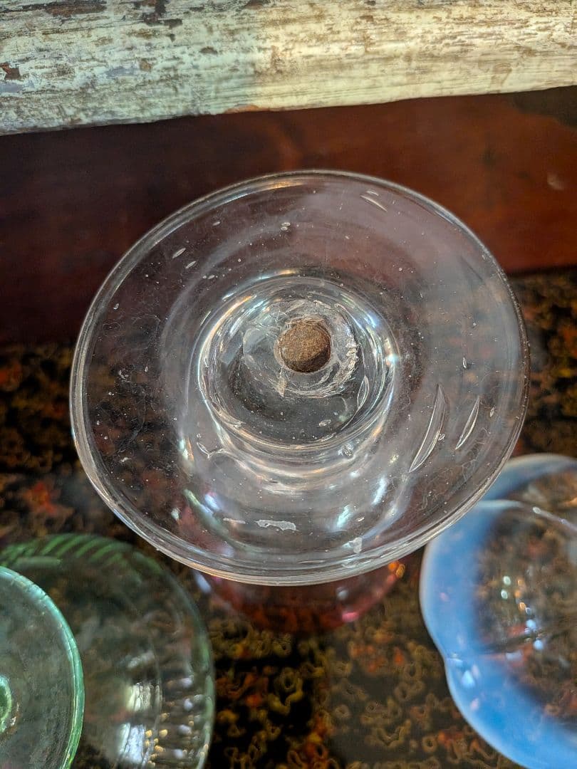 気泡たっぷり　古くてレトロな氷コップ　3点