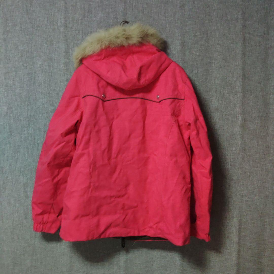 ピンク スキーウェアセット ファー付き上下L