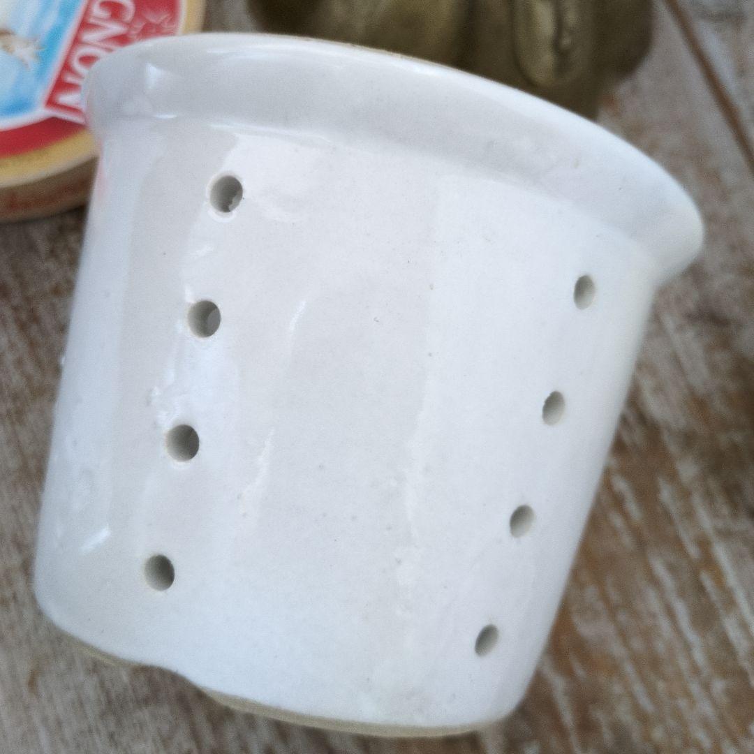 フランス　アンティーク　チーズ 大き目　水切り　フィセル　陶器　キャニスター