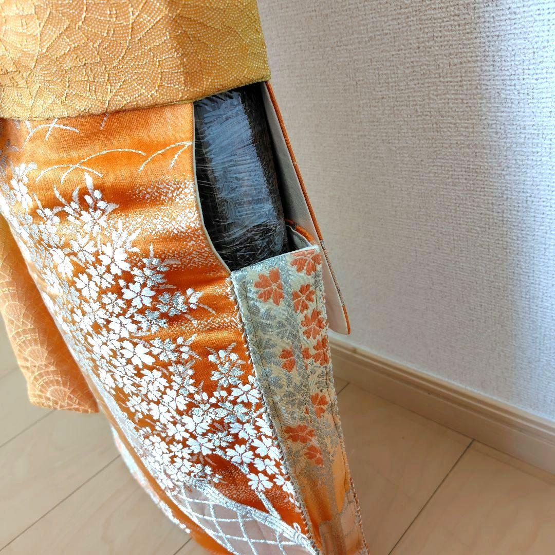 お琴カバー【橙】着物帯 ゆたん油単ハンドメイド 和楽器 正絹 袋帯 山田流