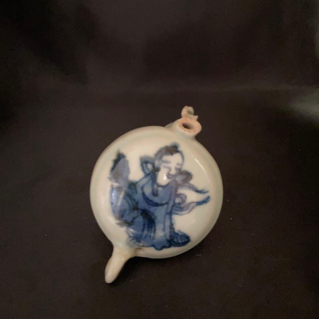 新年赤絵セール❗️【gallery三益】古染付鶴仙人紋水滴（明末時代）